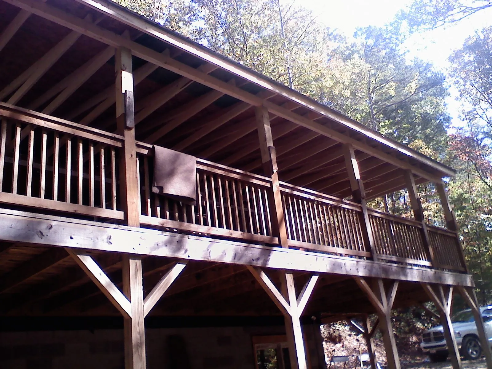 Timber framing under a new elevated porch and deck — Roof Leak Repair in Donnelsville by Roofing Brothers